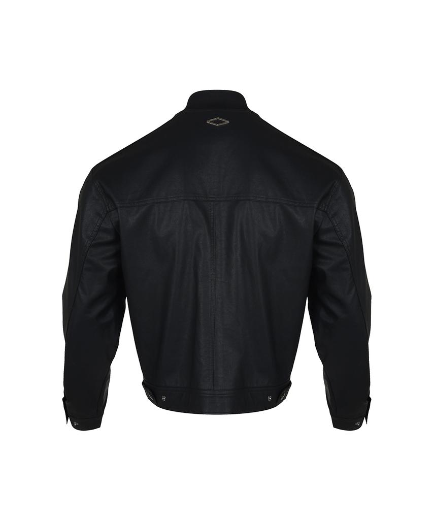 Ninez Pocket Crop Leather Jacket