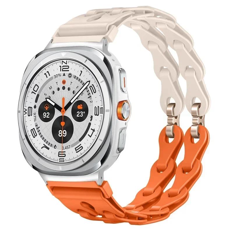 Silicone Chain Strap for Samsung Galaxy Watch 2025/7 Ultra 47mm Wristband Band Bracelet for Galaxy Watch ultra 2025 Watchband