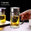 Shui Yi Bei Double Wall Glass Mug with Handle, 380ml
