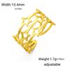 Women's Hollow Stars Ring Stainless Steel Adjustable Open Finger Rings Trendy Jewelry Birthday Gift
