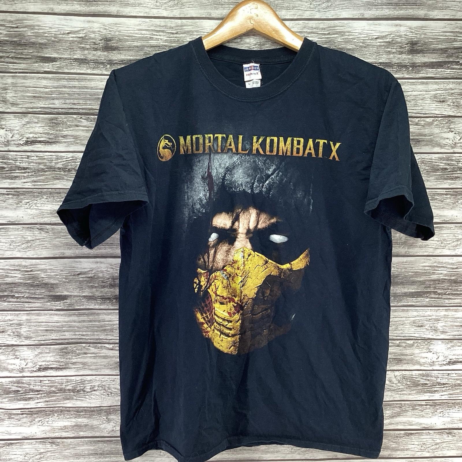 Mortal Kombat X Shirt Mens Large Black Arcade Video Game Promo Graphic Scorpion Unisex T-Shirt XL