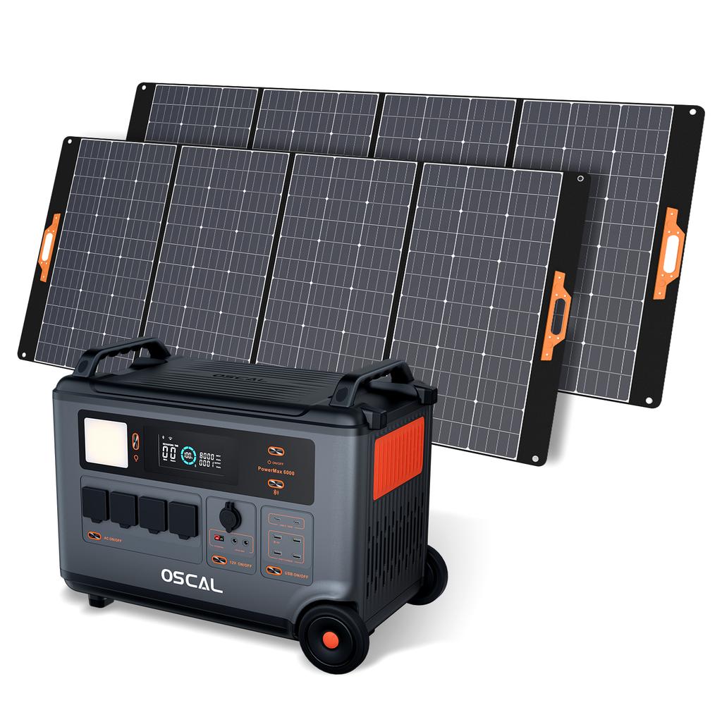 Oscal Power Max 6000 Portable Power Station +Solar Panels PM400 Pro Smart APP Control Free Delivery 57600kWh Oscal Power Station