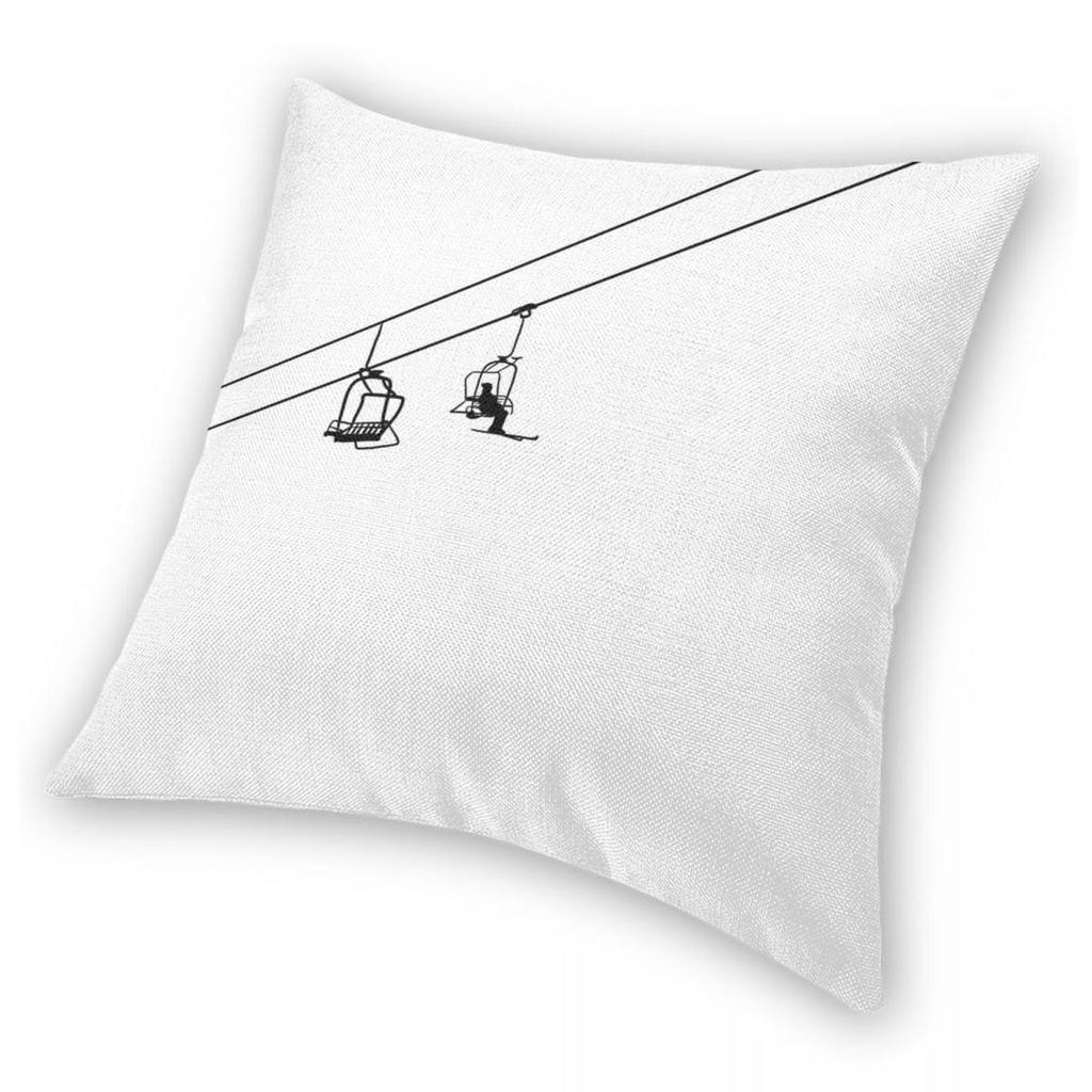 Ski Lift Black And White Pillowcase Polyester Linen Velvet Printed Zip Decorative Throw Pillow Case Home Cushion Cover