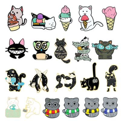 Cute Cat Brooch Kitten Series Metal Badge Small Animal Alloy Clothes Bag Accessories Decoration