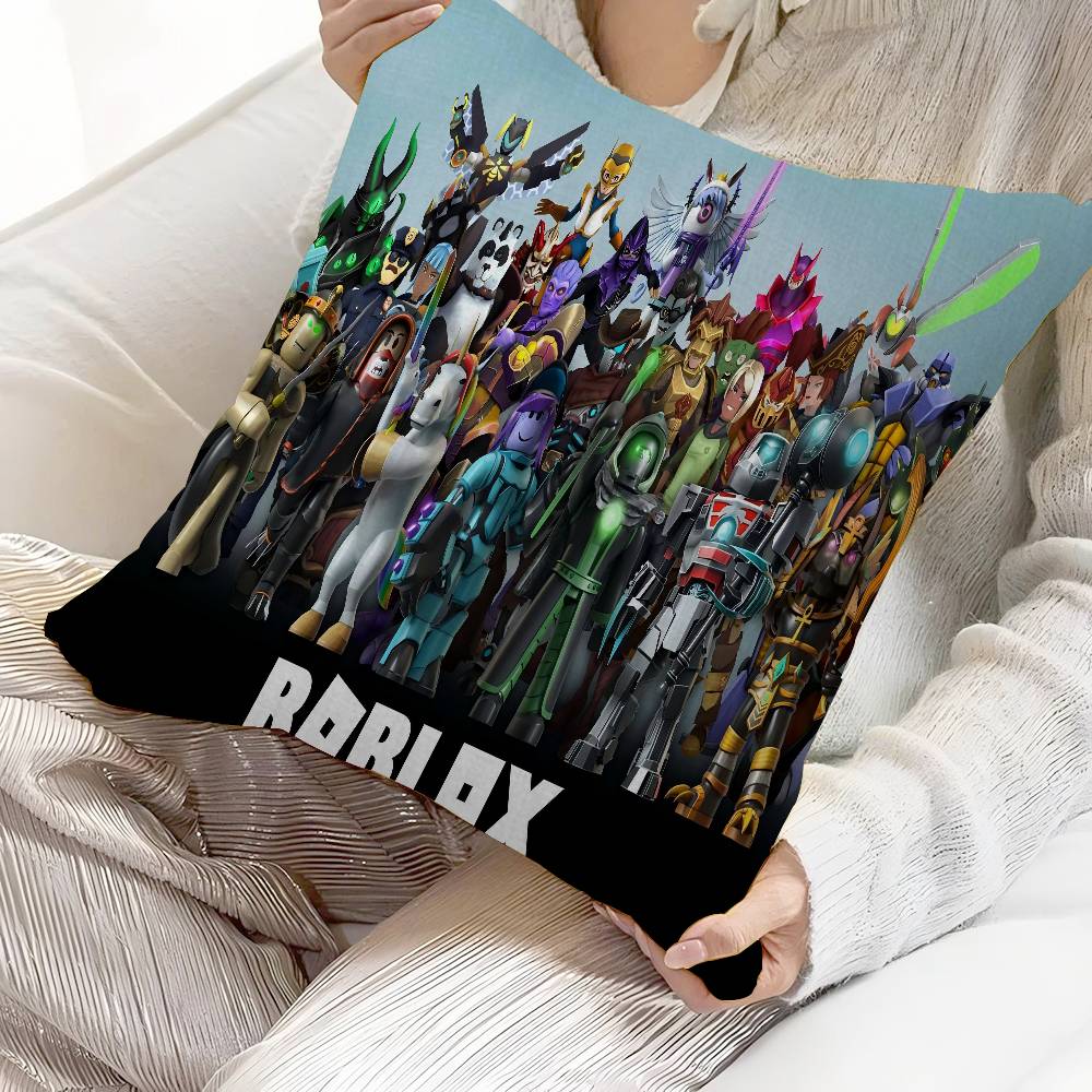 Cartoon R-Robloxs Game Pillow Gifts Home Office Furnishings Bedroom Sofa Car Cushion Cover Case 45X45Cm