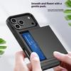 Pour iPhone 17 Pro Coque avec Porte-Cartes Coulissant PC+TPU Coque Arrière de Téléphone