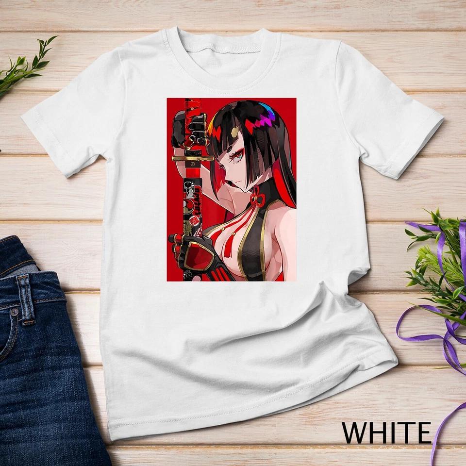 Anime Girl Samurai Waifu Japanese Aesthetic Otaku Kawaii T-Shirt Unisex T-shirt 7 XL