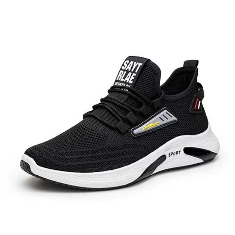 Men S Breathable Knit Running Sneakers Casual Korean Style