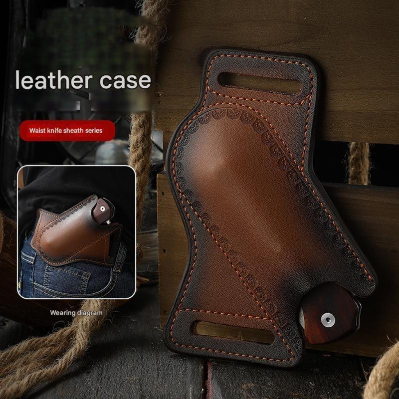 Leather Tool Pouch Folding Knifives Sheath Soft Grip For Comfortable Use Safe Storage Of Foldable Knifives Outdoor Activity