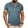 Men’s Slim Fit Lightweight Breathable Raglan Sleeve Henley Neck Short Sleeve Athletic Casual Shirt Top