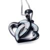 Jewelry European and American Fashion Opal Black Double Peach Heart Love Pendant Women's Necklace
