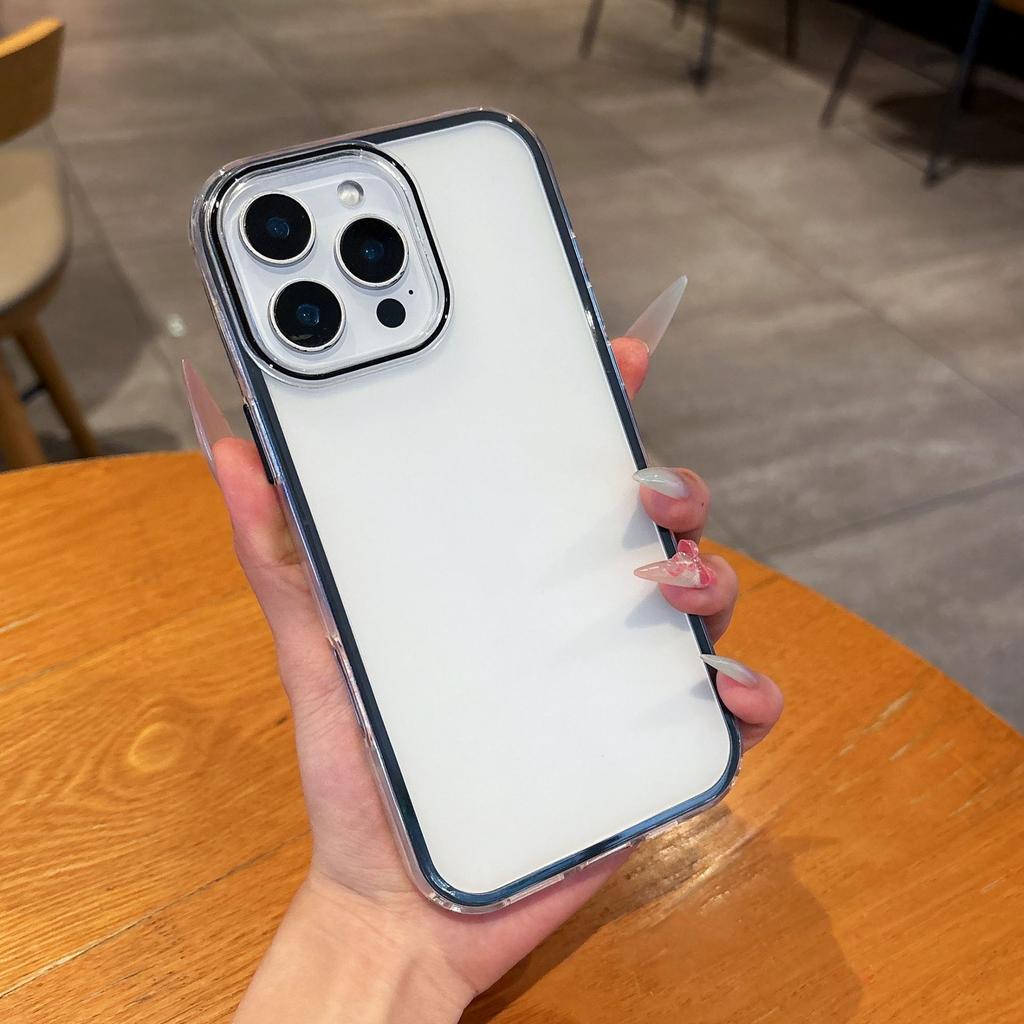 Applicable To Apple 16 Mobile Phone Case Three-in-one Matte IPhone 15 Promax Anti-slip Colored Edge 14 Simple Protective Case