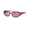 Temple Logo Metal Steel Hardware Oval Sunglasses Women's Purple 10182478 VE22631503AK-Purple 56