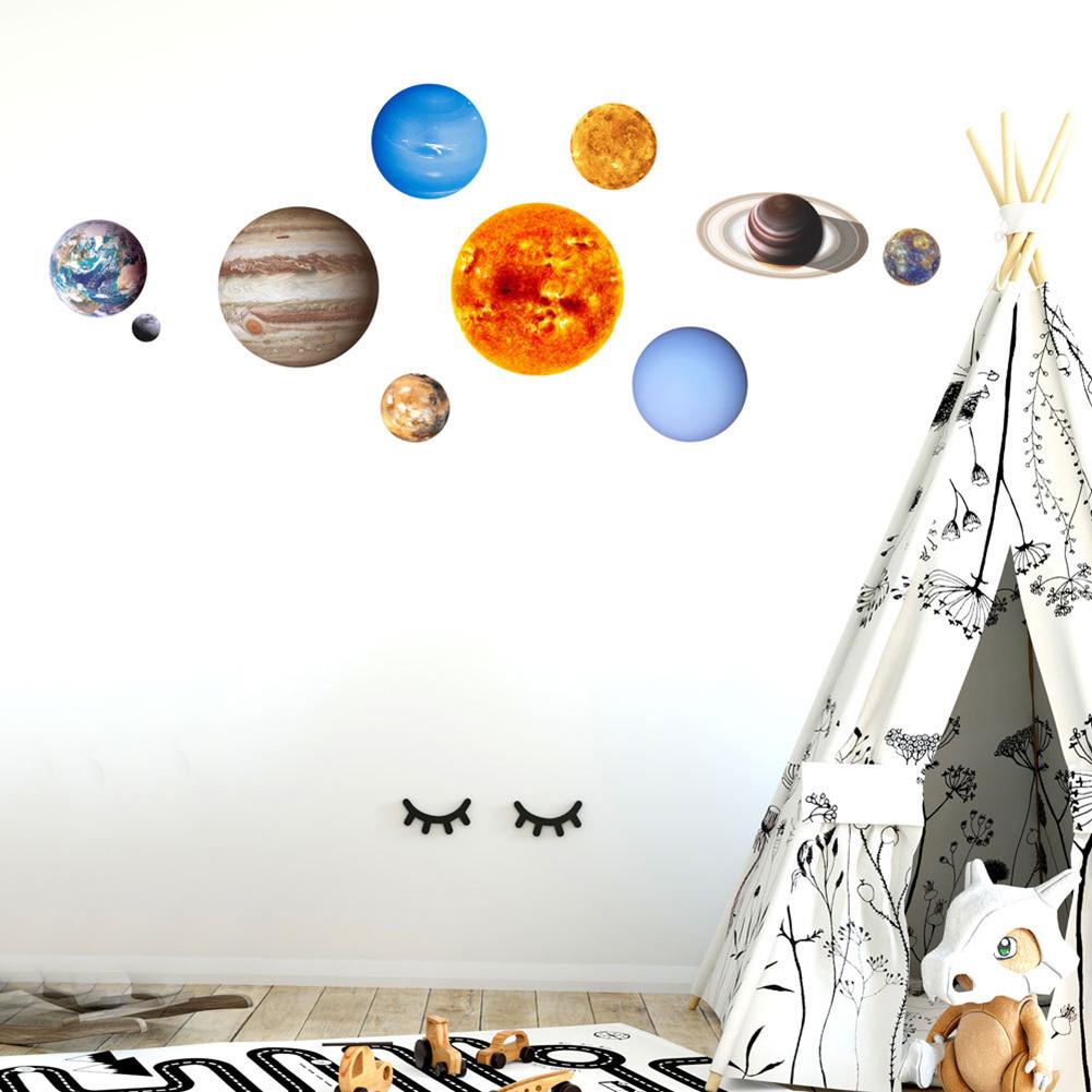 

Luminous Solar System Themed Glowing Wall Sticker Home Decor for Children Room Bedroom less than br more than