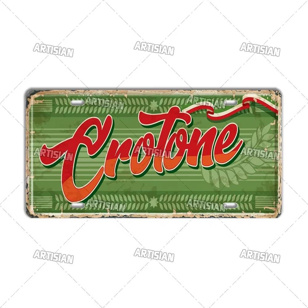 Artisian Italy City State Travel Car Plate Province Metal Sign Landmark License Plate Decorative Tin Plaque Wall Decor Piece