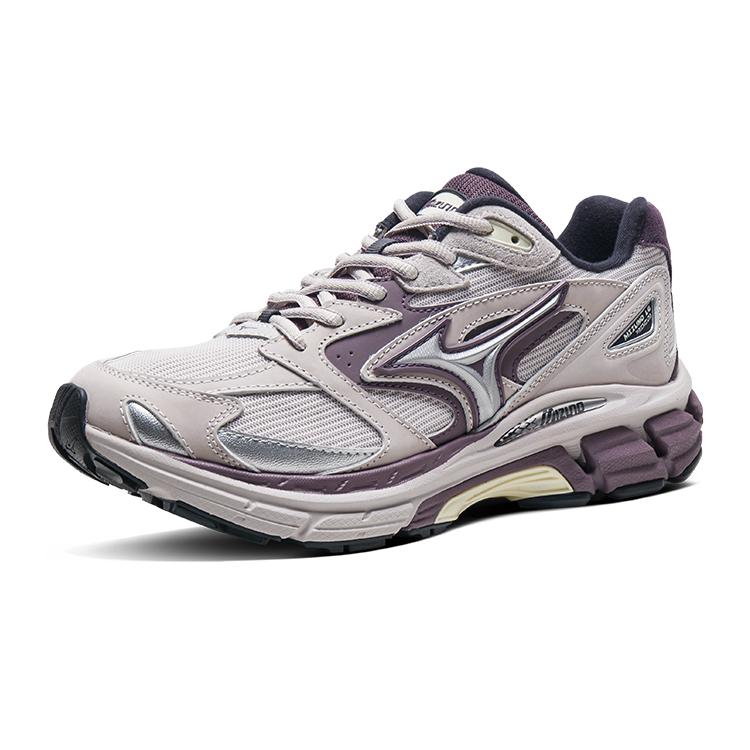 Mizuno Retro Trend Shock Absorbing Non-Slip Wear-Resistant Low-Top Running Shoes Unisex Running Shoes Light-Gray Purple D1GH241104