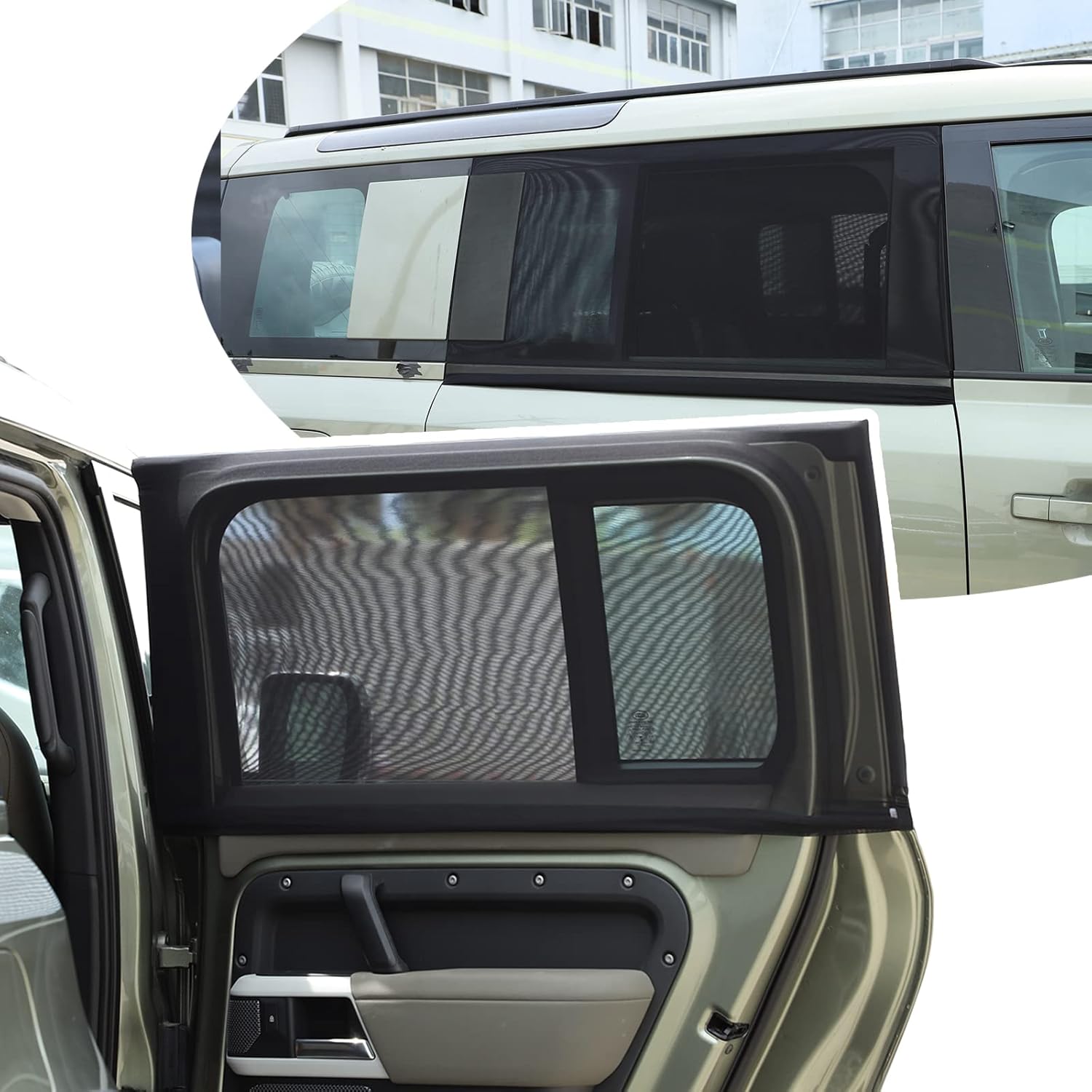 

LLKUANG 100% Protection from Bugs Compatible with Land Rover Defender 90 110 2004-2022 Shade Breathable Mesh Car Curtains Door/Window Net Car Window