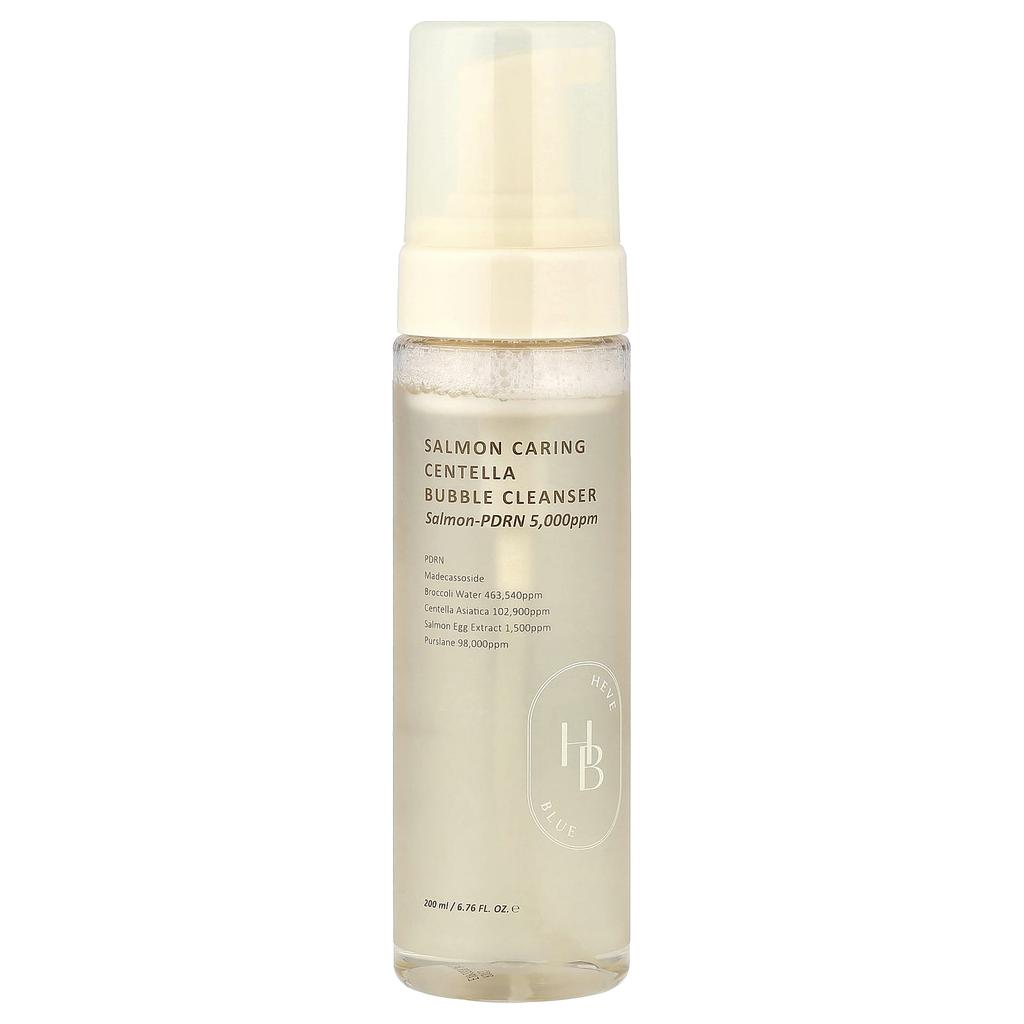 HEVEBLUE Salmon Care Centella Bubble Cleanser, 200ml (6.76 Fl Oz)