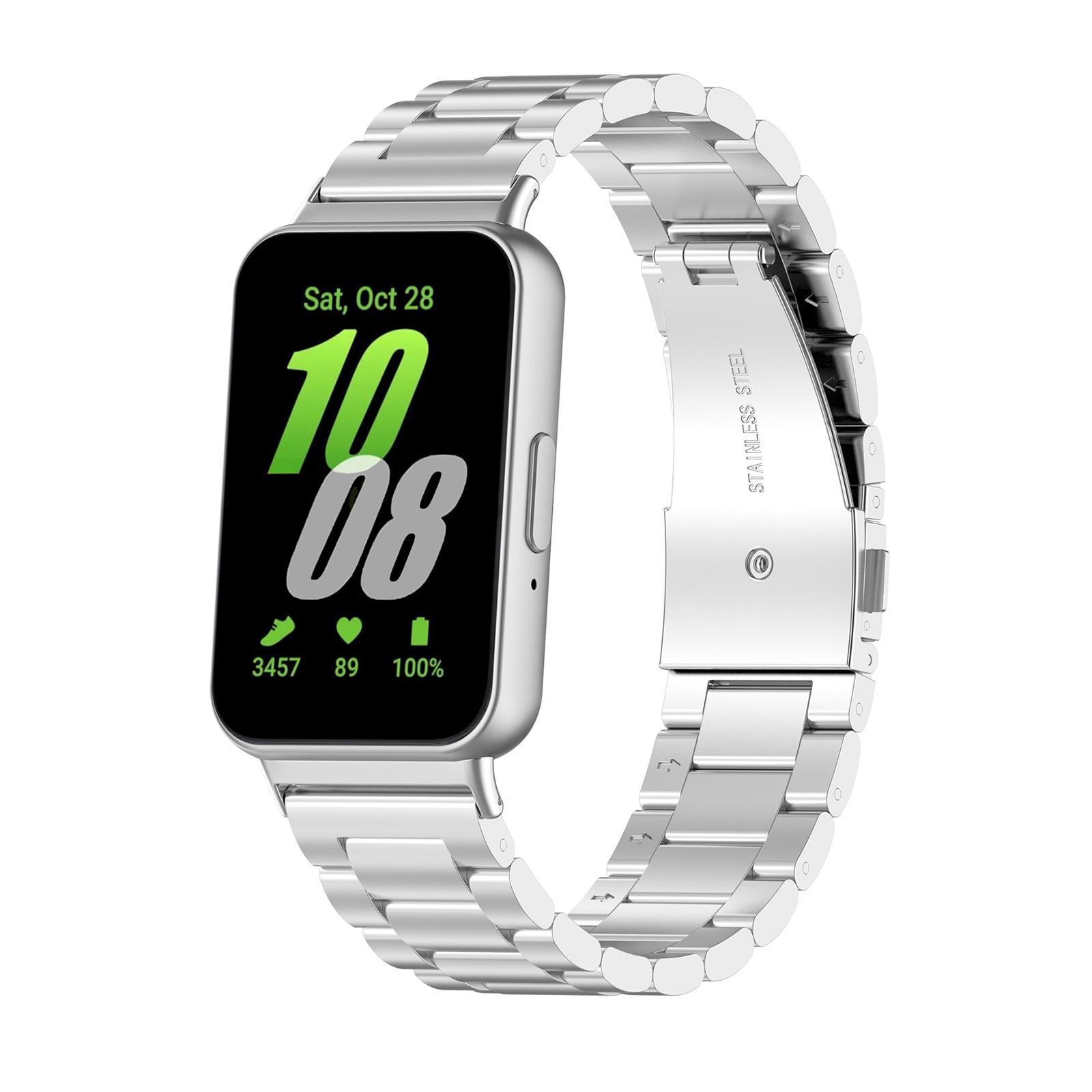 

Metal Watch Band Stainless Steel Bracelet Straps for Galaxy Fit 3 SM-R390 4 Colors (Black Rose Gold Silver Gold) серебряный