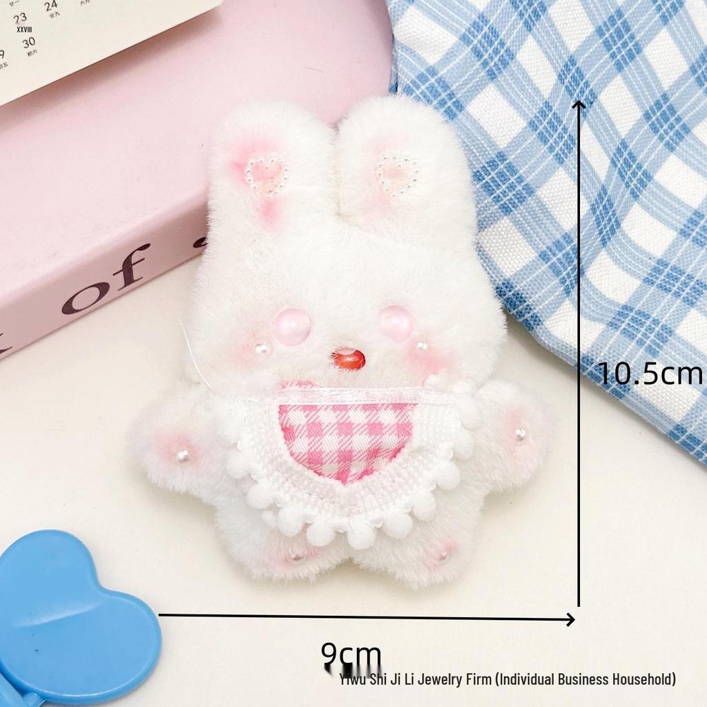 Handmade Plush Bunny Keychain: Cute Squeaky Pendant Ornament
