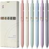FIOVER Colorful Gel Pens - 6Pcs 0.7mm Multi-Colored Pens, Smooth Writing Coloring Journaling Supplies for Note Taking, Cute Aesthetic Office School