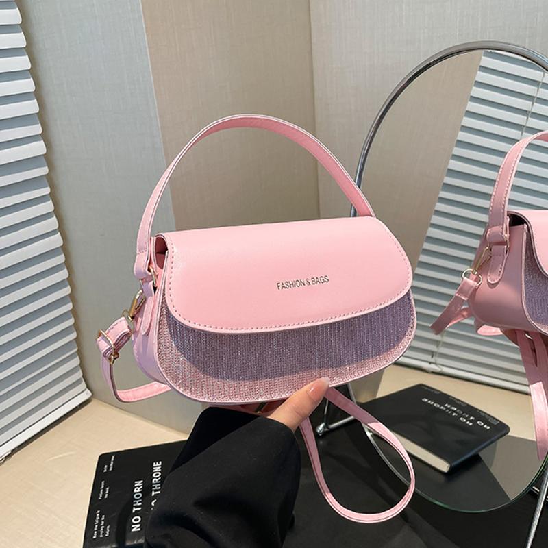 Women's Faux Leather Handbag Versatile Fashion Shoulder Casual Commuting Bags Girl Brand Designer Saddle Handbag KTB