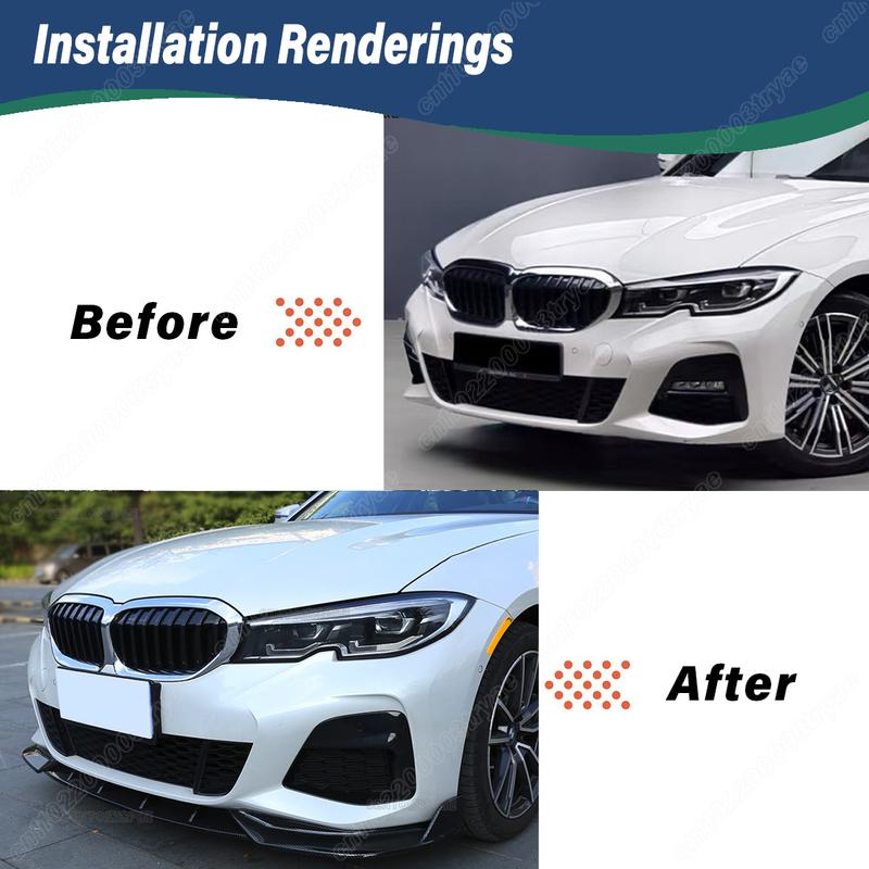 Für BMW 3er M Sport G20 G21 G28 2019 2020 2021 2022 Frontstoßstange Spoiler Splitter Lippe 3-teilige Frontschaufel Modifikation