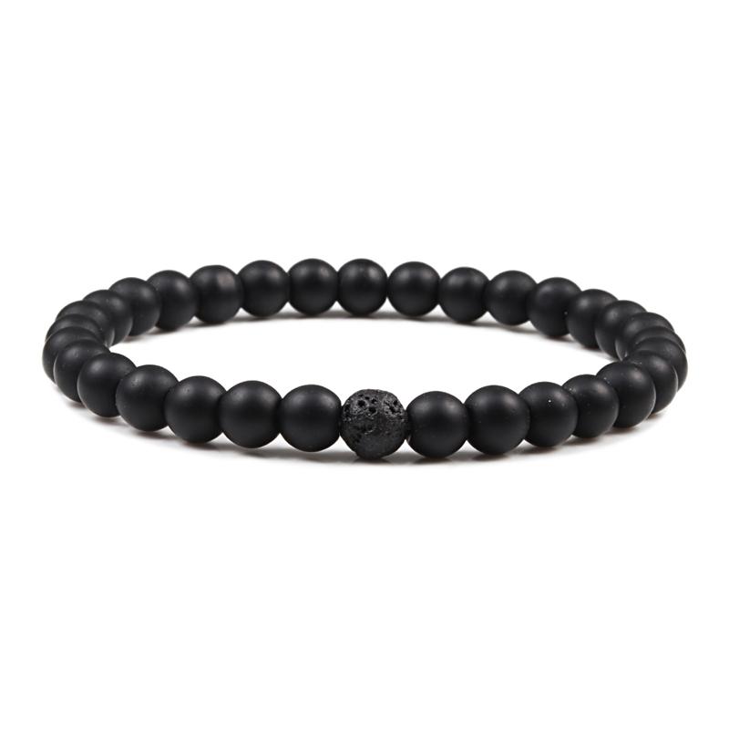 Hot Sale 2pcs/Set Couples Beaded Bracelets Tiger Eye Black Lava Natural Stone Beaded Bracelets Malachite Energy Elastic Jewelry