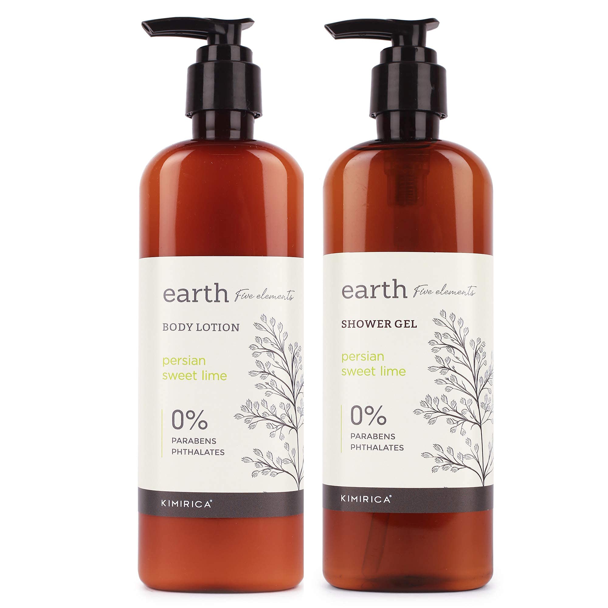 

Kimirica Earth Shower Gel and Moisturizing Summer Body Lotion Bath Care Duo | Enrich with Zestful Balsam and Frankincense for men & women 100% Ve