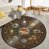 Mushroom Clover Round Area Rug,Carpet Rug for Living Room Bedroom Sofa Playroom Decor,Non-slip Floor Mat Q0027