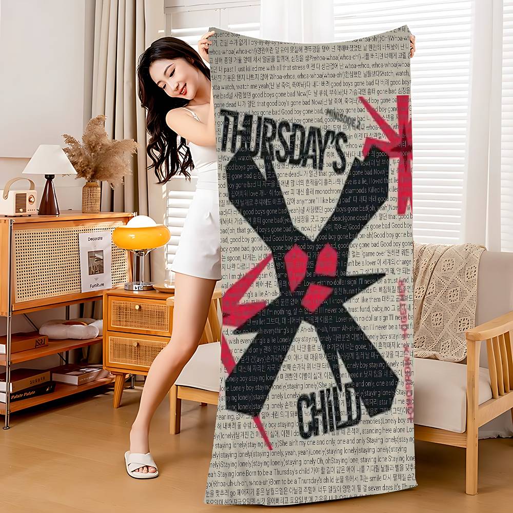 Popular Korea Kpop Band T-TXT Beach Towel Bath Towels For Girl Microfiber Quick Dry Sand Free Beach Yoga Spa Gym Pool