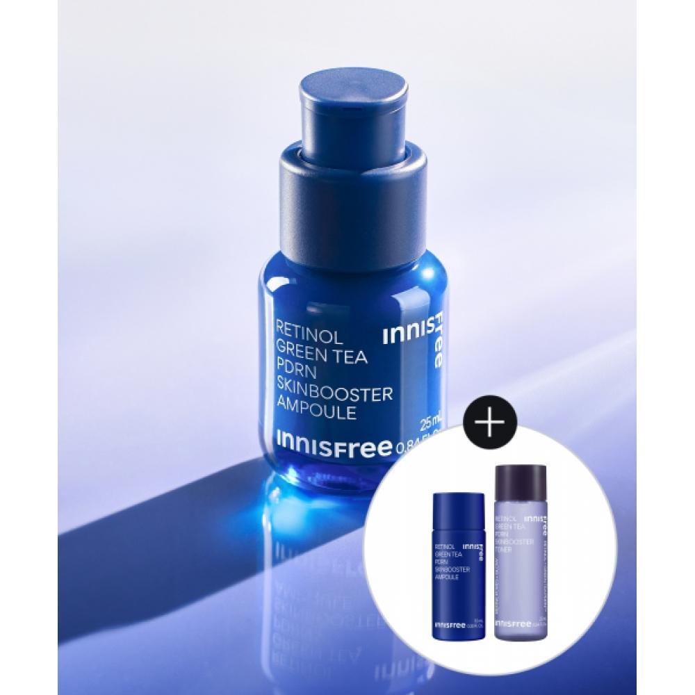 Innisfree [free Gift] Retinol Green Tea Pdrn Skin Booster Ampoule 25ml FREE