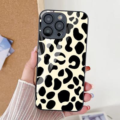 Tempered Glass Case For iPhone 15 Pro Max Funda iPhone 11 13 14 15 12 XR 7 8 Plus X Xs 13pro 15pro Leopard Printed Cover Coque