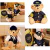 Cute Captain Teddy Bear Plush Toy For Kids And Aviation Enthusiasts