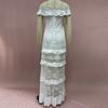 Cross-border Summer New European and American Foreign Trade Women's Dress Flounce Hollowed-out Lace Dress