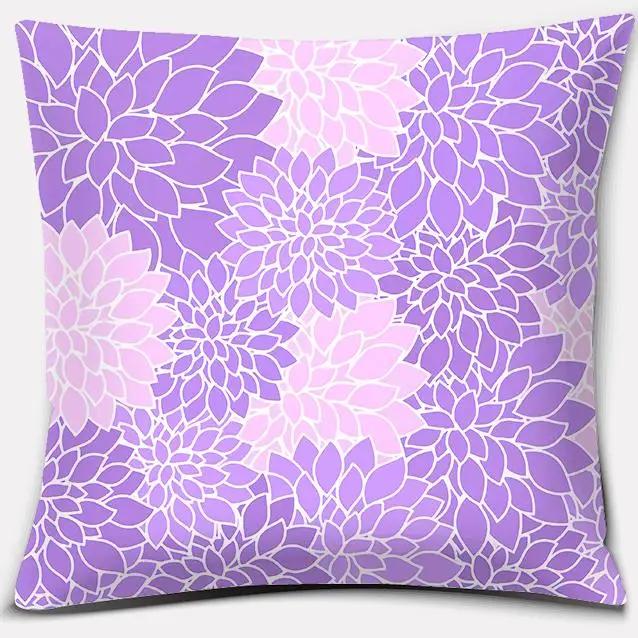Purple Pattern Pillow Home Office Decoration  Bedroom Sofa Car Cushion Cover