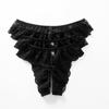 6 Colors Floral Lace Transparent Underpants Women Sexy Open Crotch Insertable Thongs Plus Size Low Waist Underwear Briefs