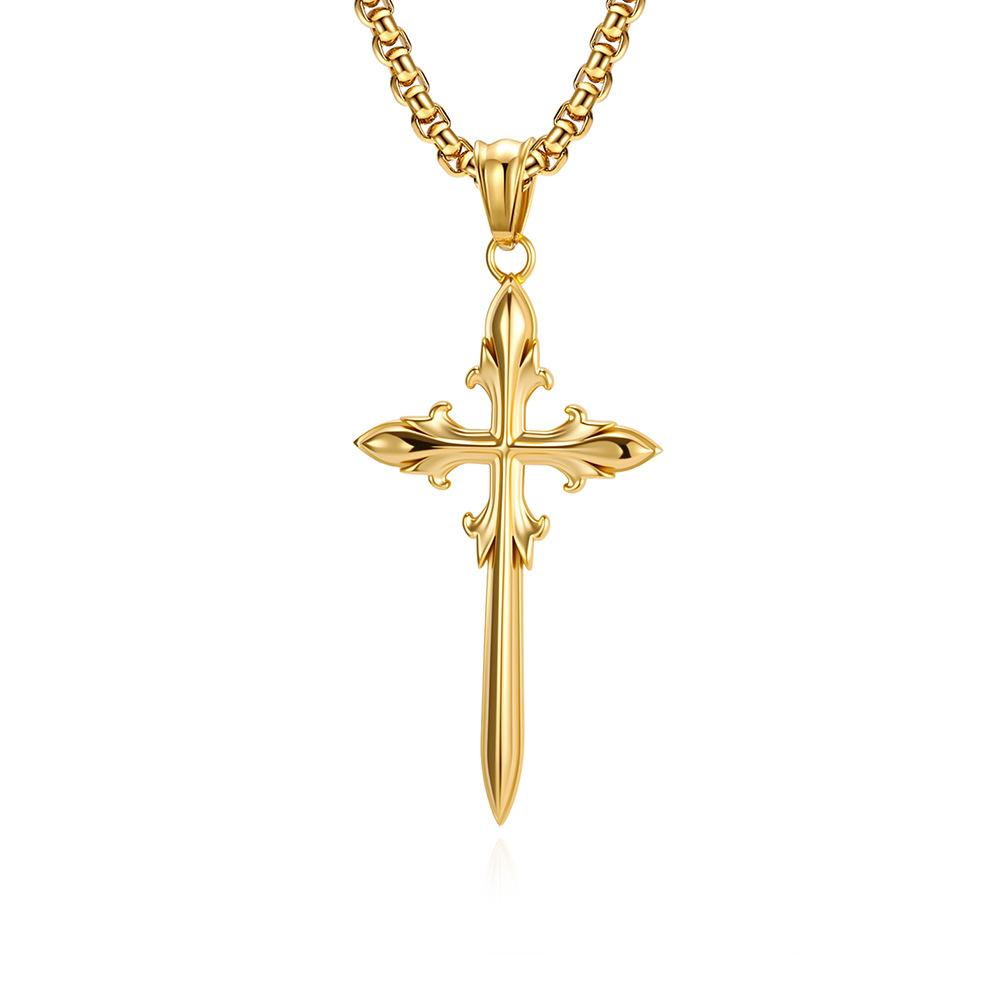 Cross Necklace European and American Retro Gothic Niche Design Sense Street Hipster Versatile Pendant