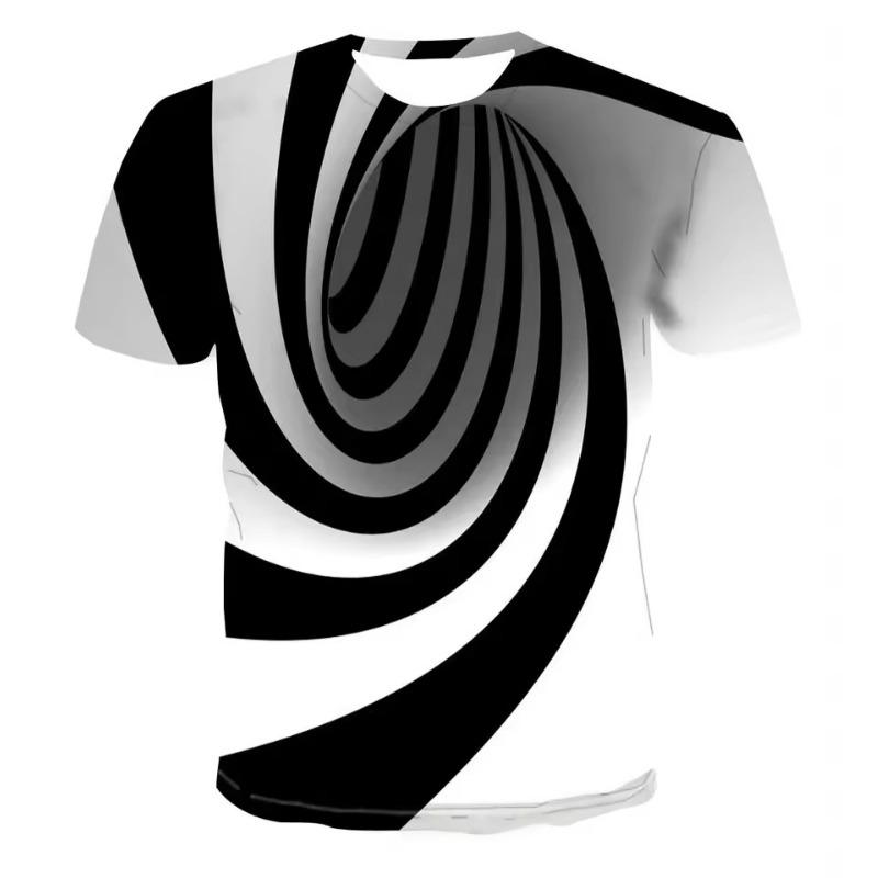 Men's Casual 3D Printed T-shirt O-Neck Fashionable and Fun Three-Dimensional Short Sleeved Plus Size Comfortable Top