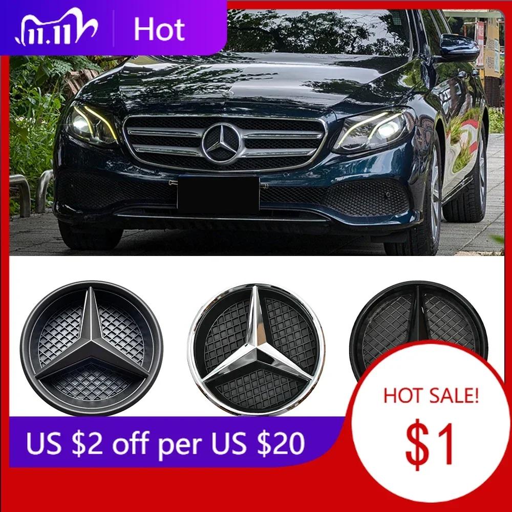 Samolepka na auto Pro Mercedes Benz Stříbrná a černá Styl OE Hvězda na přední mřížce Chromové logo Odznak Vhodné pro Mercedes Benz E200 E25