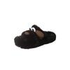 Internet celebrity cartoon cute big-eyed dog fluffy slippers female 2025 autumn and winter new thick-bottomed versatile comfortable one-word cotton m