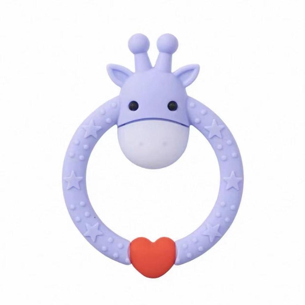 Silicone Baby Teether Set: Giraffe, Round Ring & Little Deer Toys