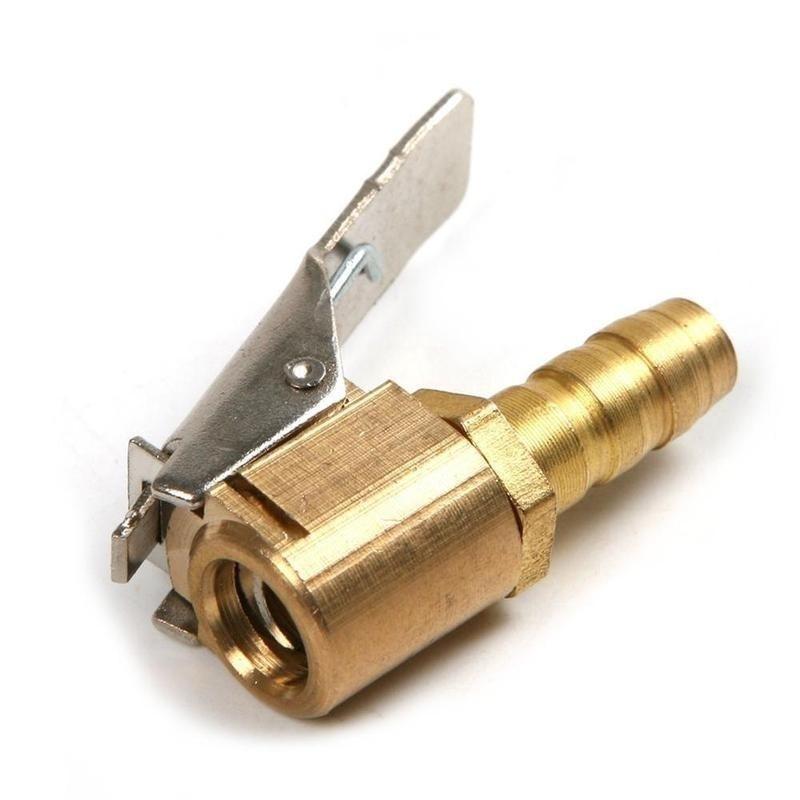Auto Car Tire Inflator Valve Connector Air Chuck Brass 6mm Clip Clamp
