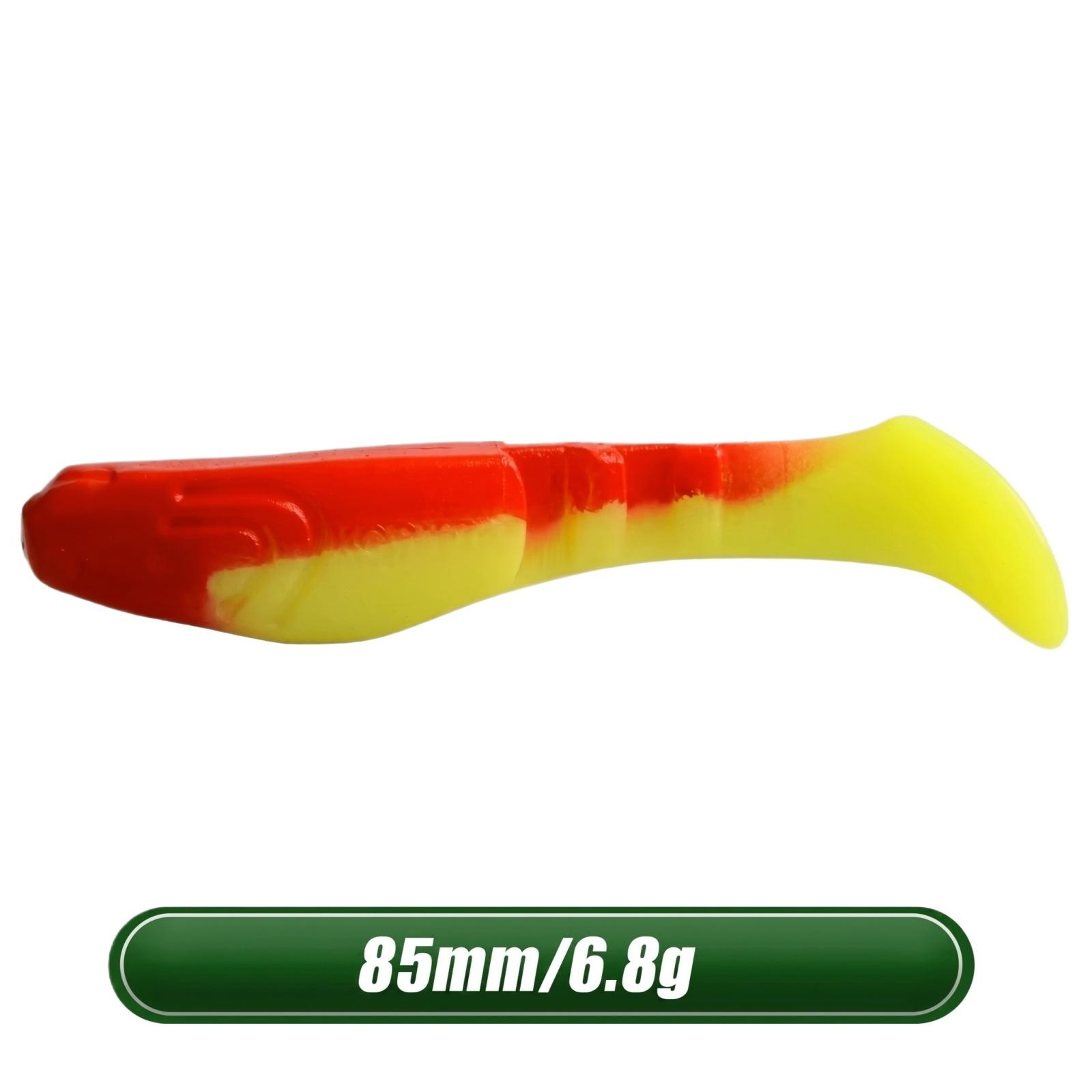 

Two-Color Multi-Joint T-Tail Soft 8.5cm Sinking Fishing for Bass one size червоний