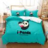 Animal Themed Bedding Set, Duvet Cover & 2 Pillowcases, Adorable Panda Design Comfortable Home Bedding Supplies
