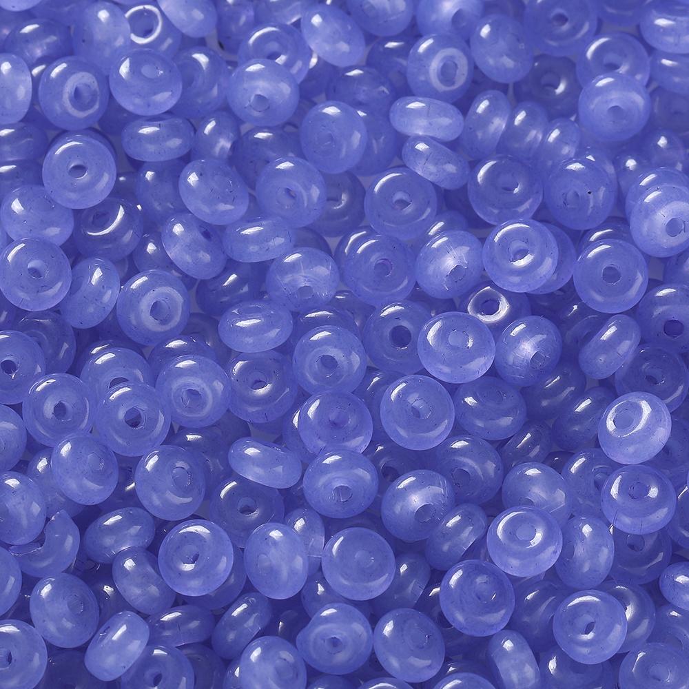 50pcs Glass Imitation Jade Beads Flat Round Spacer Beads Assortments for DIY Necklaces Bracelets Jewelry Making Accessories