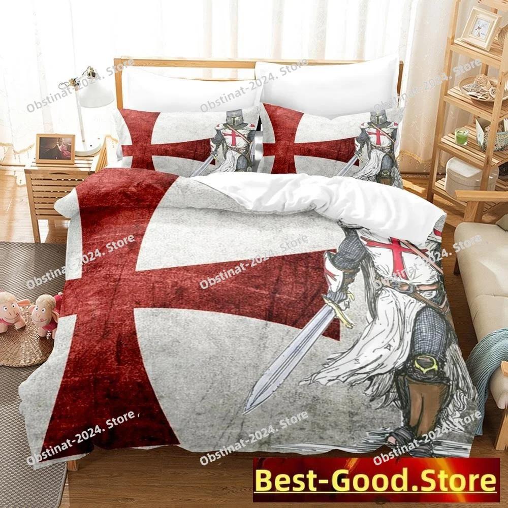 Christian Knights Templar Bedding Set Duvet Cover Full Queen King Size Pillowcase Bed Print Aldult Kid Bedroom Single Twin