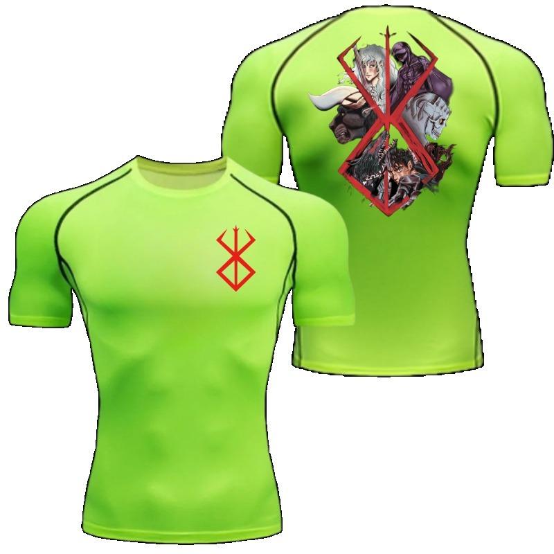 Guts Griffith Graphic Compression Shirts Men Gym Workout Running Tshirt Summer Athletic Quick Tees Tops Short Sleeve Rash Guard