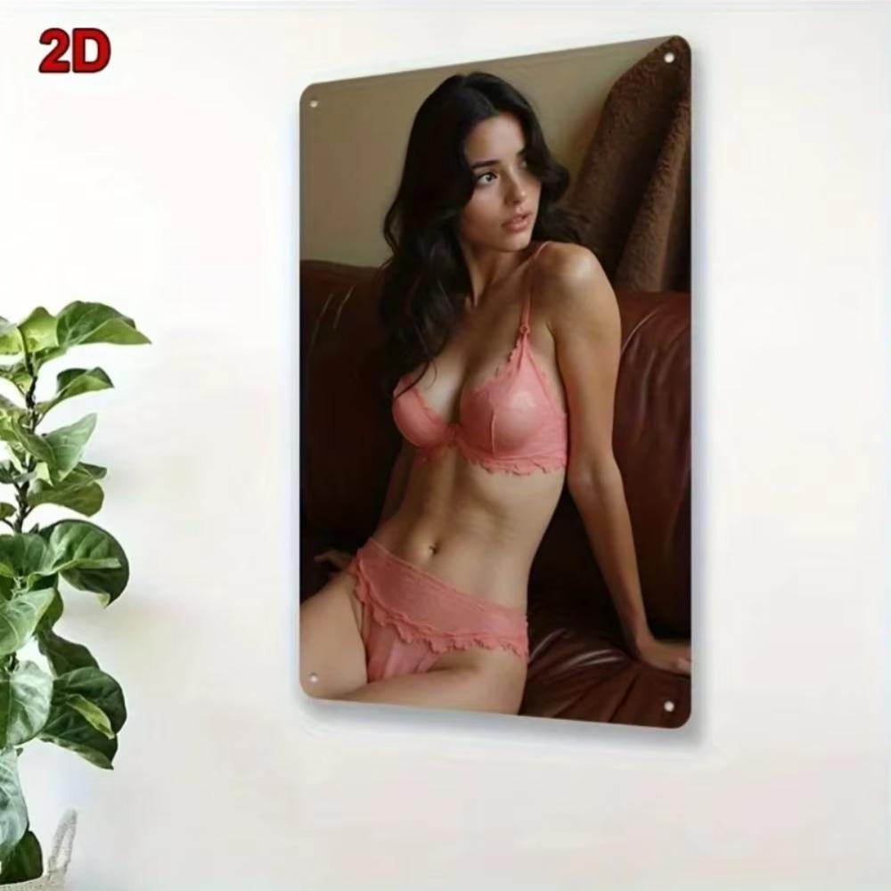 Metal Wall Decor Pink Lace Retro Style Easy Installation Home Office Cafe