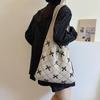 Bow Knitted Women's Eco Korean Foldable Tote Bag Y2K Crochet Rope Sweet Knitting Shoulder Bag